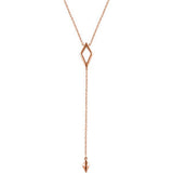 14K White Geometric Y 16-18" Necklace