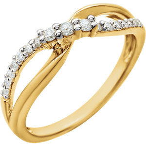 14K Yellow & White 1-5 CTW Diamond Ring