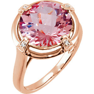 14K Rose Morganite & .025 CTW Diamond Ring