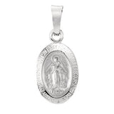 Sterling Silver 28.5x17.75mm Oval Miraculous Medal 24" Necklace