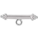 14K White 13.5mm Granulated Toggle Bar