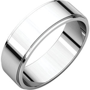 Sterling Silver 6mm Flat Edge Band