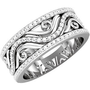 14K White 1-2 CTW Diamond Anniversary Band