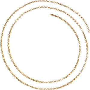 14K White 1.5mm Hollow Belcher Rolo 16" Chain