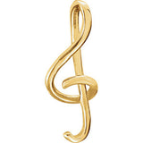 14K White Treble Clef Pendant