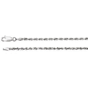 14K Yellow 2.5mm Diamond Cut Rope 7" Chain