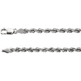 14K White 4mm Rope 16" Chain