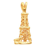 14K Yellow Oil Derrick Pendant with Open Back