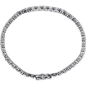 Sterling Silver 5mm Round Cubic Zirconia Bracelet