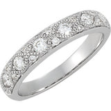 14K White Diamond Anniversary Band