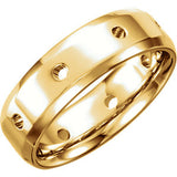 14K Yellow 6mm Beveled Edge Band Mounting Size 15