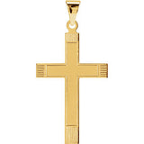 14K Yellow 22x14mm Cross Pendant