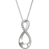 14K White .05 CTW Diamond Infinity-Inspired 18" Necklace