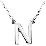 14K Yellow Letter "J" Block Initial 16" Necklace