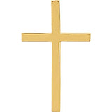 14K White 25.75x15.75mm Cross Pendant