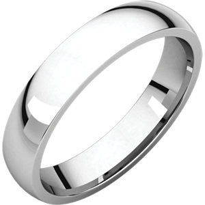 Sterling Silver 4mm Light Comfort Fit Band