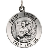 Sterling Silver 18.25mm Round St. Thomas Medal