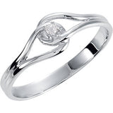 14K White .02 CTW Diamond Ring