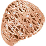 14K Rose 1-5 CTW Diamond Nest Design Ring