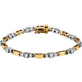 14K Two-Tone 1 7-8 CTW Diamond Line Bracelet