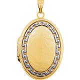 14K Two-Tone Oval Locket