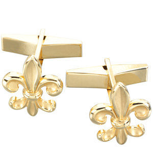 14K Yellow Fleur-de-Lis Cuff Links