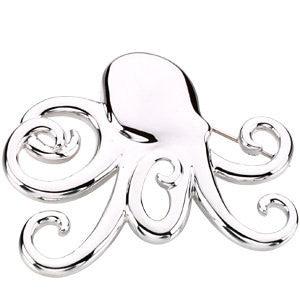 Sterling Silver Octopus Brooch