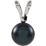 14K Yellow 6mm Black Akoya Pearl Pendant