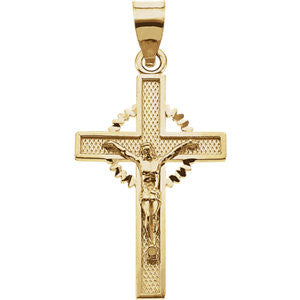 14K Yellow 30.5x20.5mm Crucifix Pendant