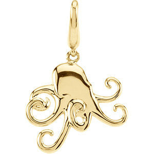 Sterling Silver 17mm Octopus Dangle