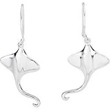 Sterling Silver 25mm Stingray Earrings