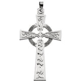 14K Yellow 24x16mm Fancy Celtic Cross Pendant