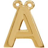 14K Yellow Letter "E" Block Initial Necklace Center