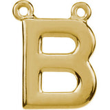 14K Yellow Letter "E" Block Initial Necklace Center