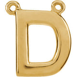 14K Yellow Letter "E" Block Initial Necklace Center