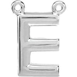 14K Yellow Letter "E" Block Initial Necklace Center