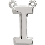 14K Yellow Letter "E" Block Initial Necklace Center