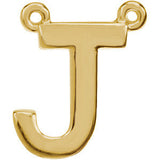 14K Yellow Letter "E" Block Initial Necklace Center