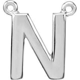 14K Yellow Letter "E" Block Initial Necklace Center