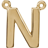 14K Yellow Letter "E" Block Initial Necklace Center