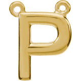 14K Yellow Letter "E" Block Initial Necklace Center