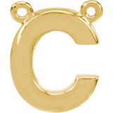 14K Yellow Letter "E" Block Initial Necklace Center