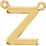 14K Yellow Letter "E" Block Initial Necklace Center