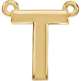 14K Yellow Letter "E" Block Initial Necklace Center