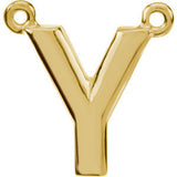 14K Yellow Letter "E" Block Initial Necklace Center