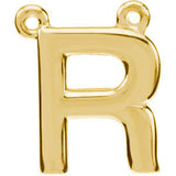 14K Yellow Letter "E" Block Initial Necklace Center