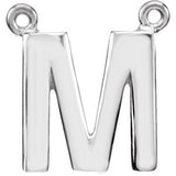 14K Yellow Letter "E" Block Initial Necklace Center