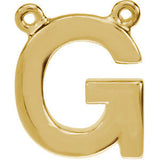 14K Yellow Letter "E" Block Initial Necklace Center