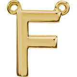 14K Yellow Letter "E" Block Initial Necklace Center