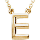 14K Yellow Letter "J" Block Initial 16" Necklace